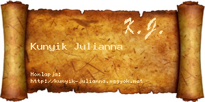 Kunyik Julianna névjegykártya